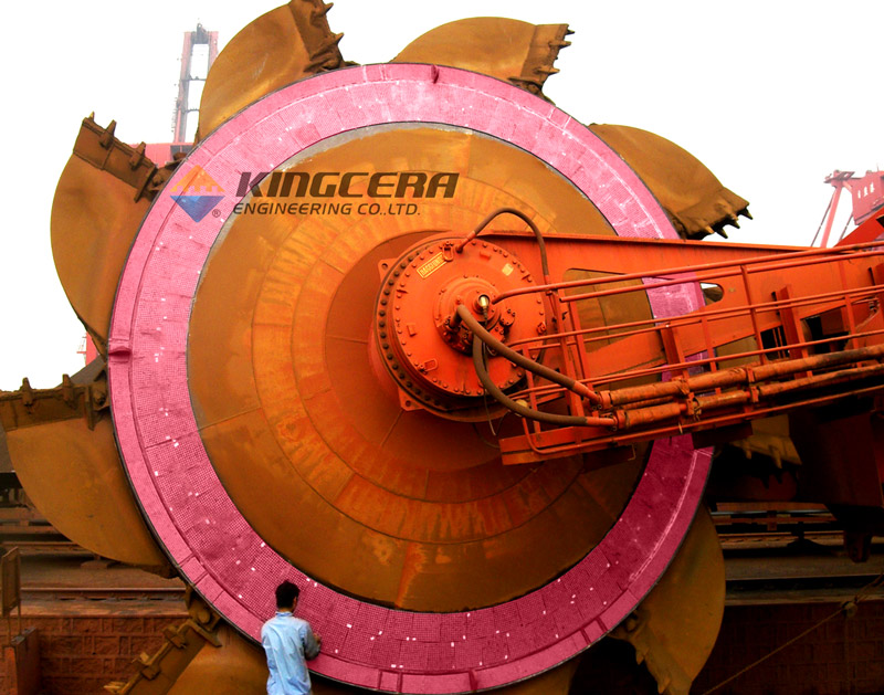 KB88凯时官网耐磨陶瓷应用于斗轮机圆盘